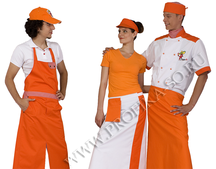 Одежда для ресторана оранжевого цвета